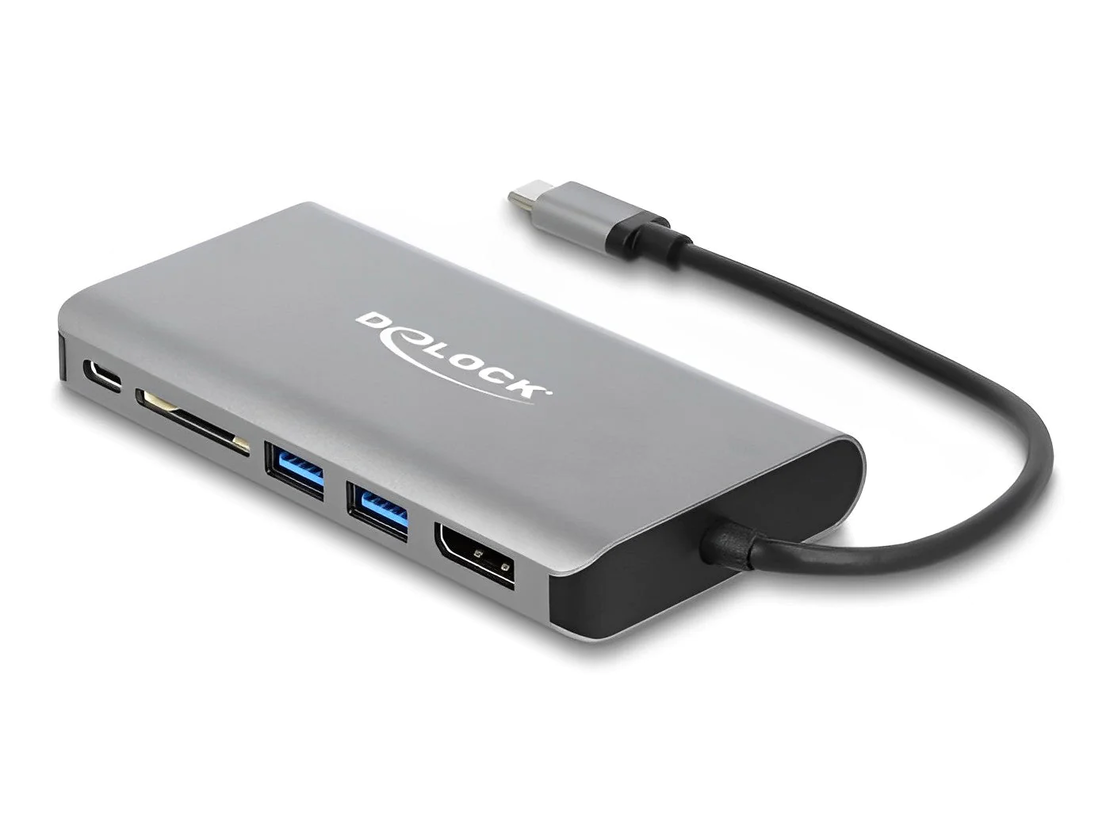 תחנת עגינה אוניברסלית USB Type-C™ 4K ל- 2 מסכים בו זמנית עם אספקת מתח דגם Delock D87683