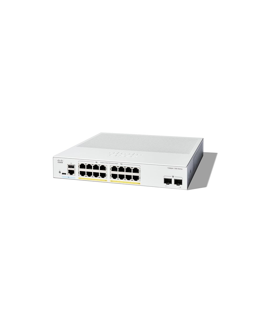 מתג מנוהל, 16 יציאות, Cisco Catalyst C1300-16P-2G