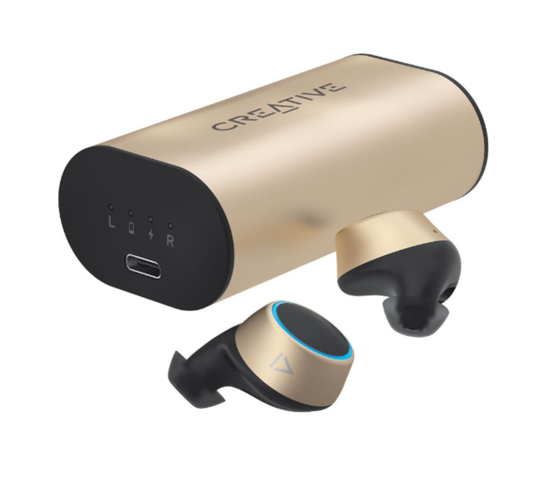 אוזניות True Wireless Sweatproof In-ear Headphones with 39-Hour Battery Life and Software Super X-Fi® Creative