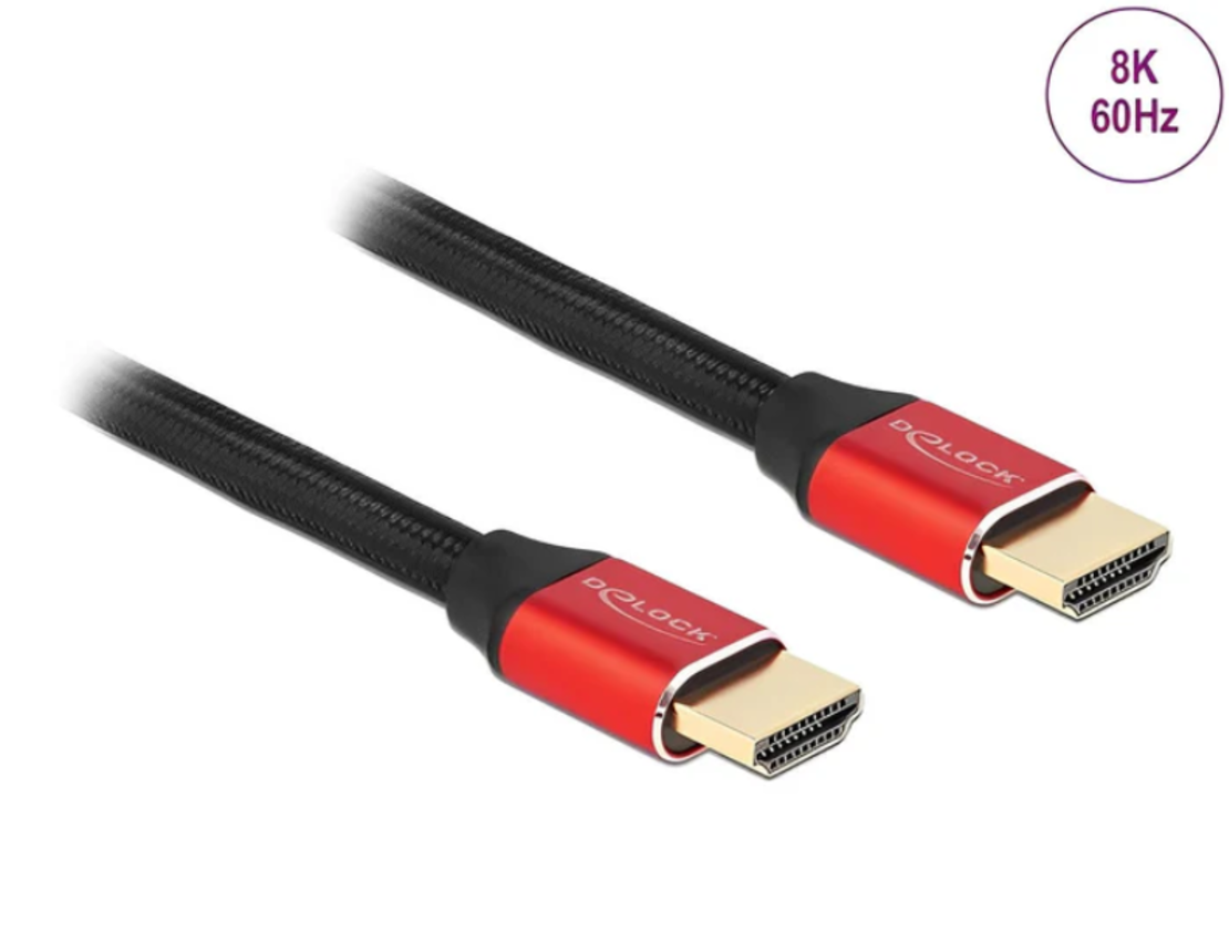 כבל HDMI 8K HDR Certified Red metal ז/ז תומך 60 הרץ