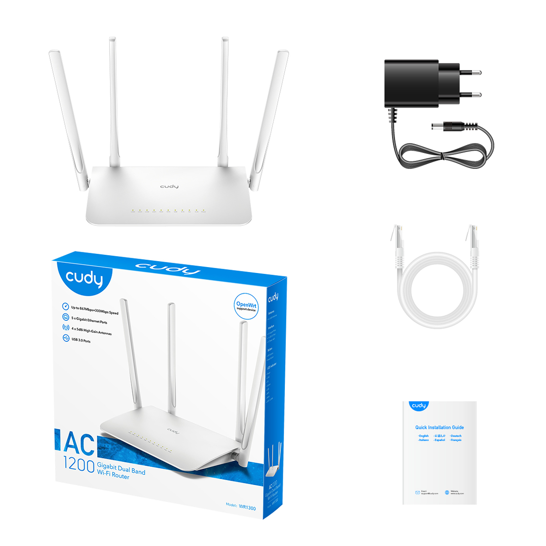 מערכת MESH ‏ AC1200 Dual Band Wi-Fi Router WR1300 CudyTech