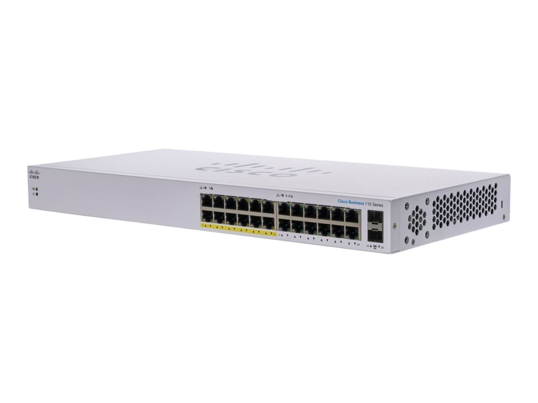 מתג לא מנוהל Cisco 24-Port Gigabit Partial PoE CBS110-24PP-EU 10/100/1000Mbps