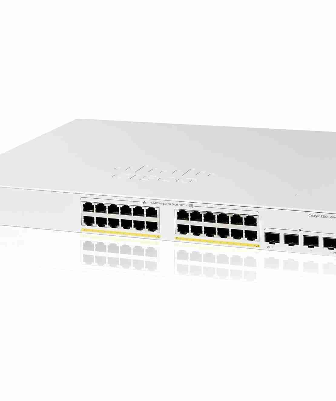 מתג חכם, 24 יציאות, Cisco Catalyst C1200-24FP-4G