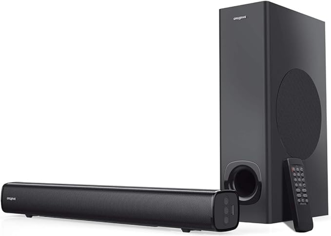 Creative Stage - 2.1 High Performance Under-monitor Soundbar with Subwoofer for TV, Computers, and Ultrawide Monitors