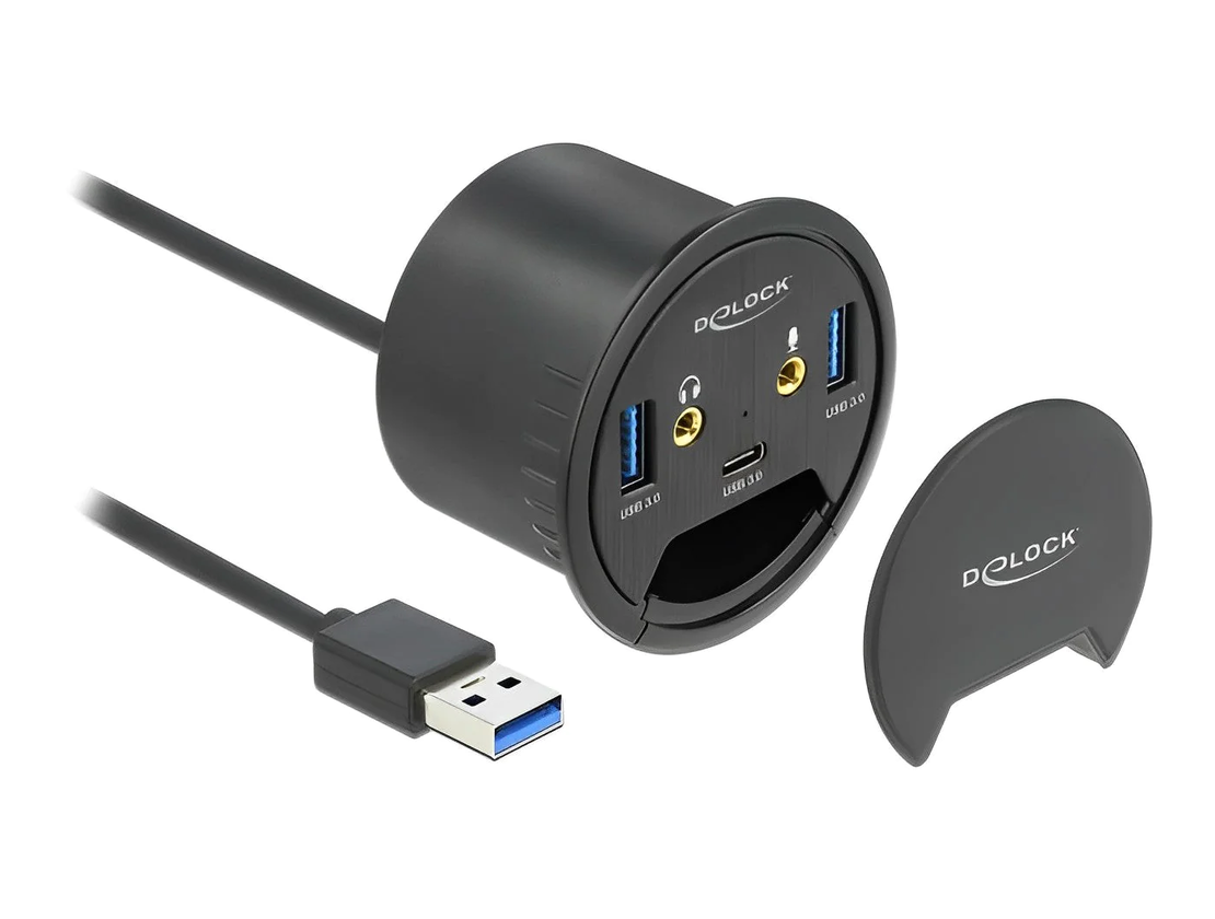 מפצל USB HUB שולחני USB 3.2 עם 3 כניסות USB-A/C + אודיו Delock