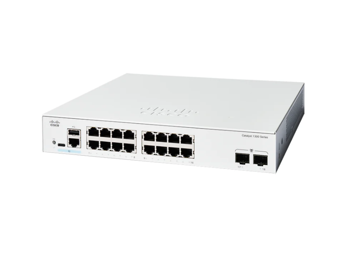 Cisco Catalyst 1300 16-Port Gigabit Switch + 2 x SFP | C1300-16T-2G