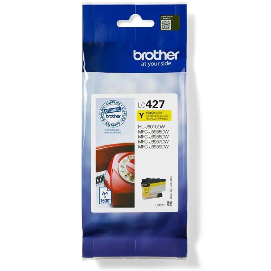 ראש דיו צהוב Brother LC427Y מקורי