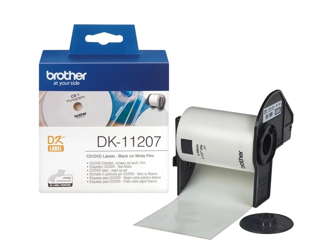 גליל Brother DK-11207 שחור על לבן קוטר של 58 מ