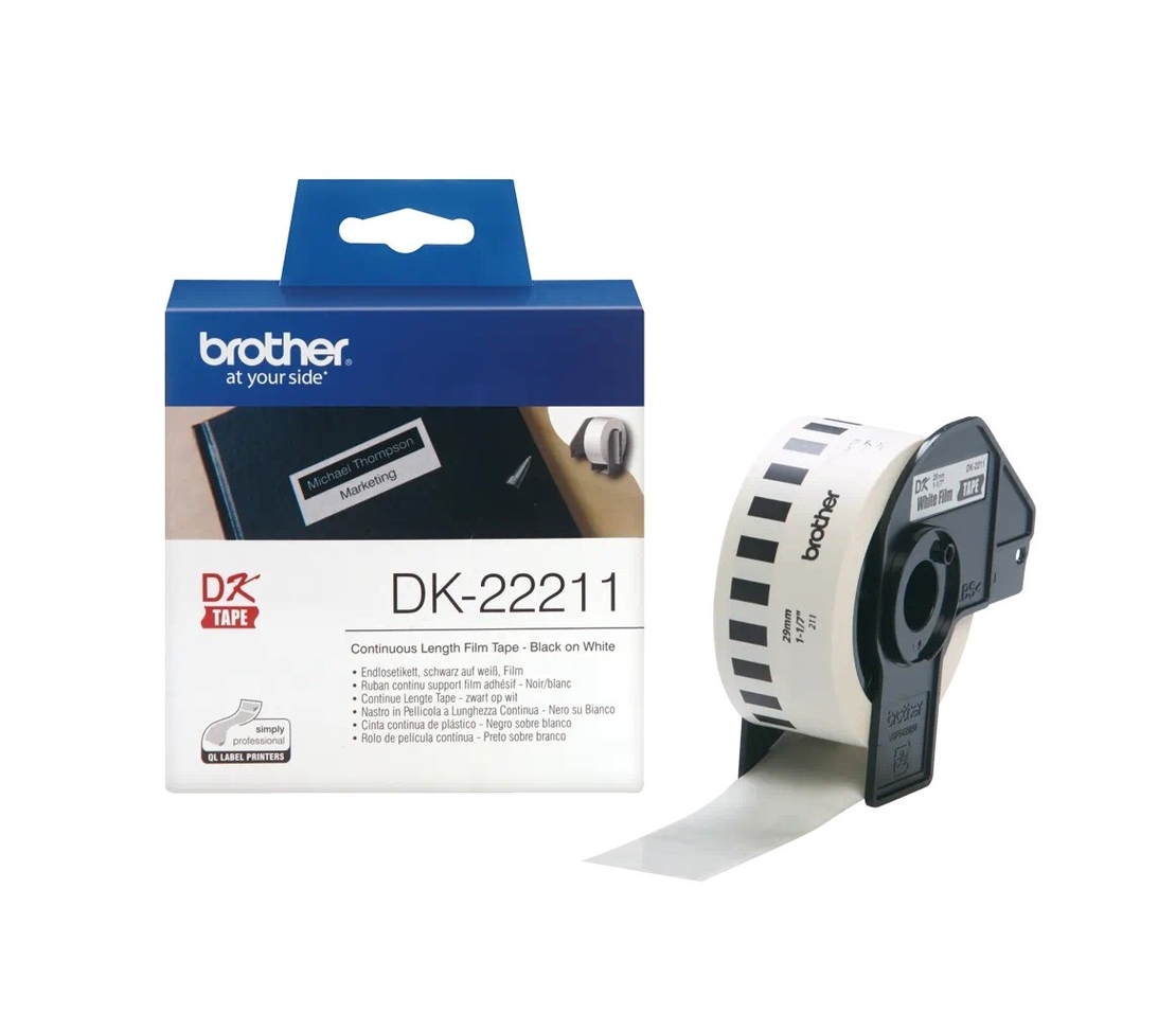 גליל Brother DK-22211 נייר רציף שחור על לבן 29 מ