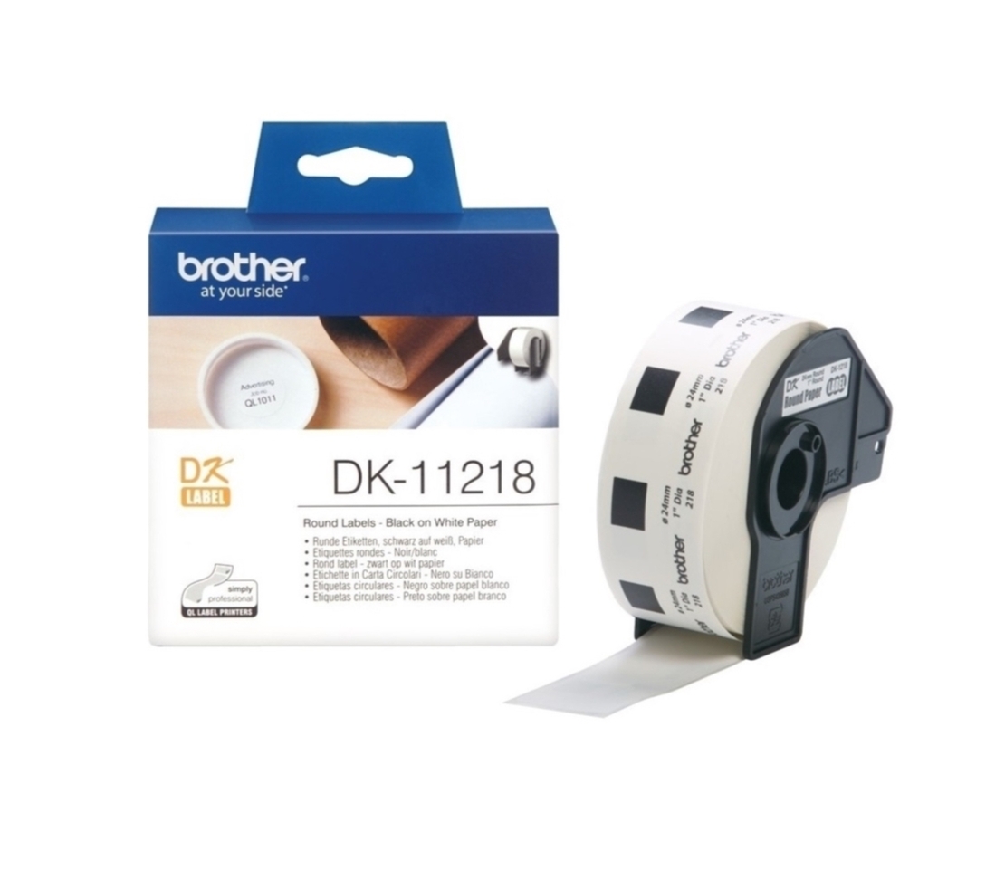 גליל Brother DK-11218 שחור על לבן קוטר של 