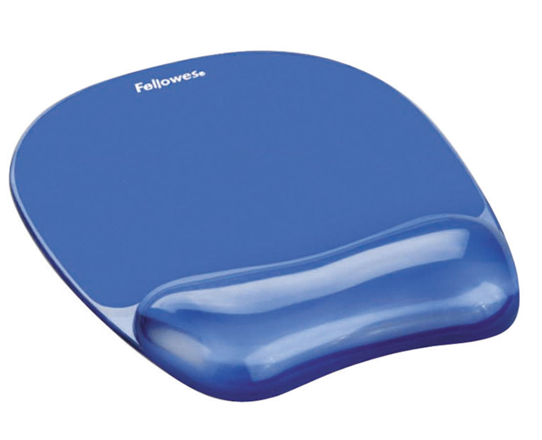 משטח לעכבר עם כרית ג'ל קריסטל Fellowes