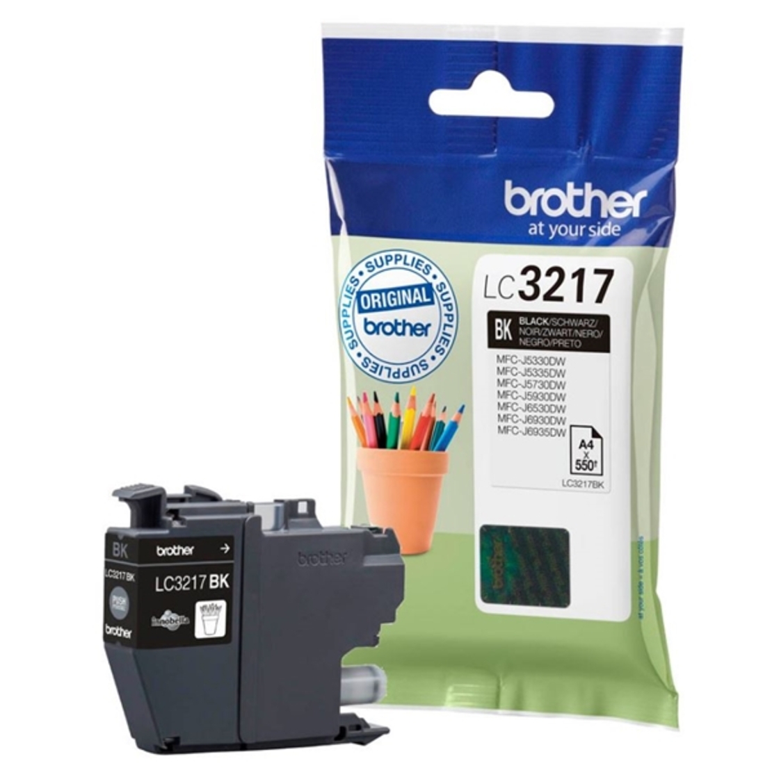 ‏ראש דיו ‏שחור Brother LC3217BK מקורי