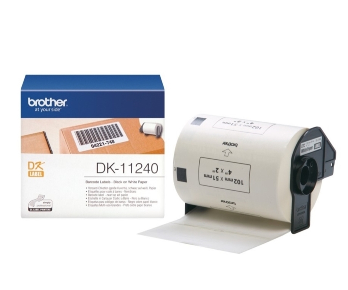 גליל Brother DK-11240 שחור על לבן 102x51 מ