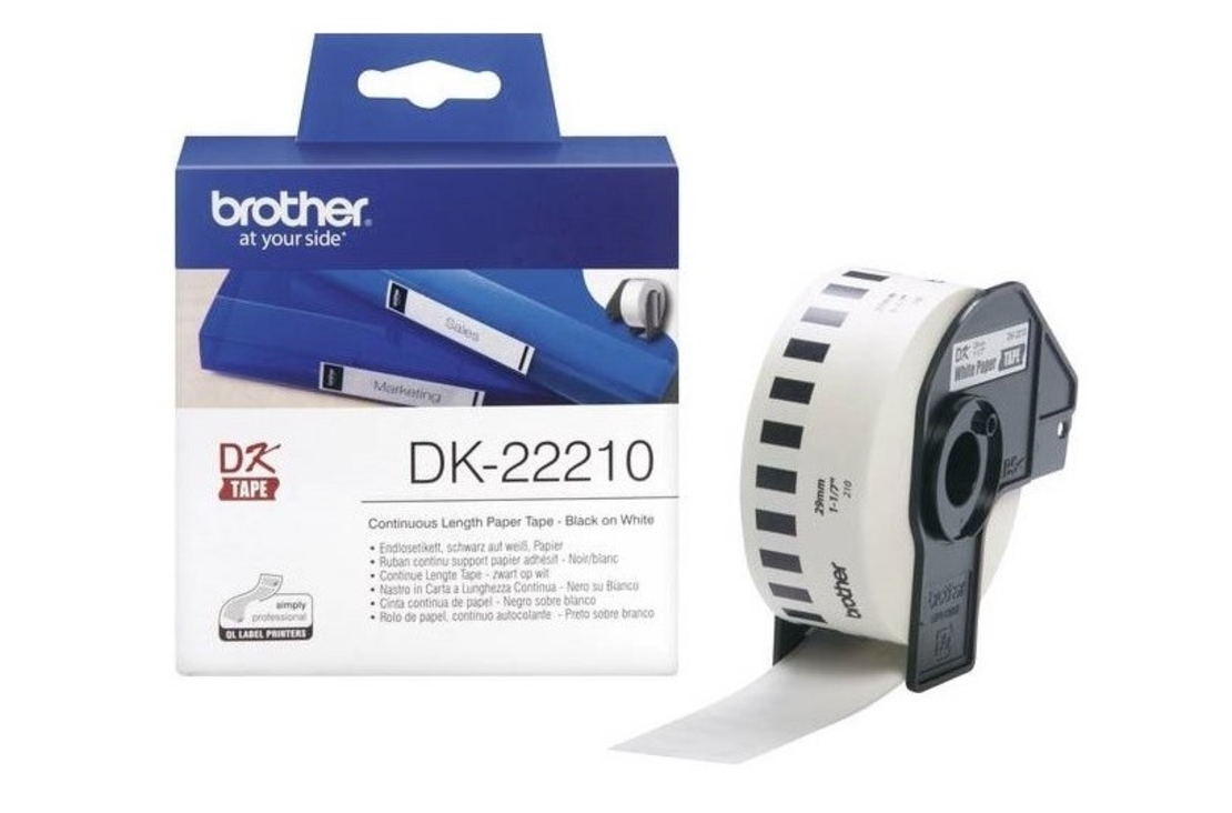 גליל Brother DK-22210 נייר לבן עמיד 29 מ