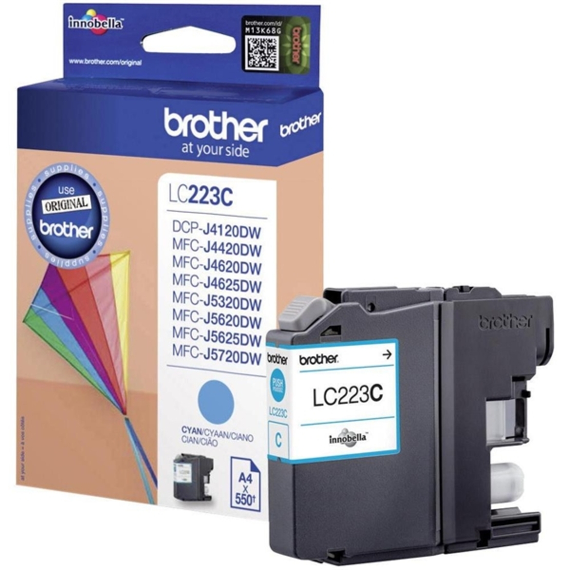 ‏ראש דיו ציאן/כחול‏ LC223C כחול Brother מקורי