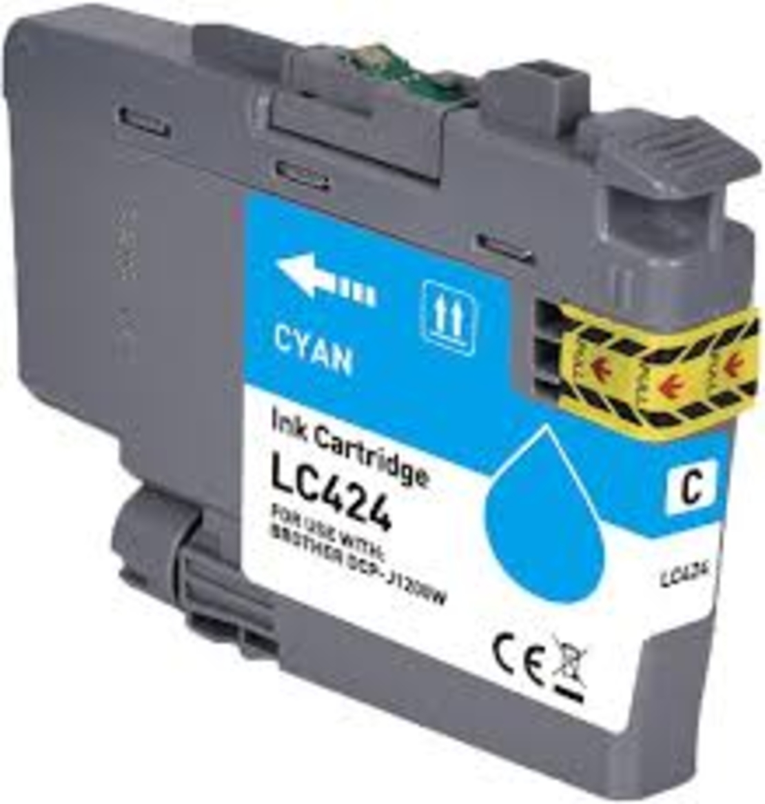 ‏ראש דיו כחול/ציאן Brother LC424C תואם