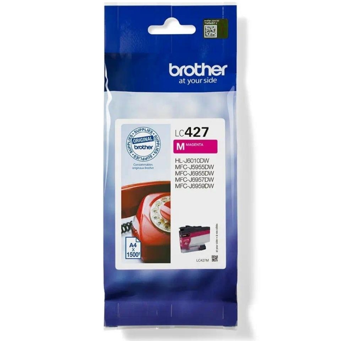 ‏ראש דיו אדום/מג'נטה Brother LC427M מקורי
