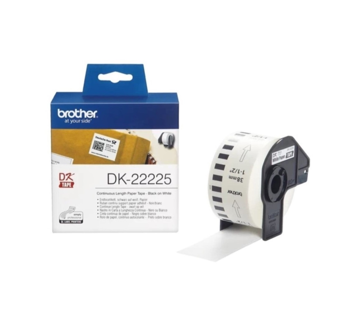גליל Brother DK-22225 נייר רציף שחור על לבן 38 מ