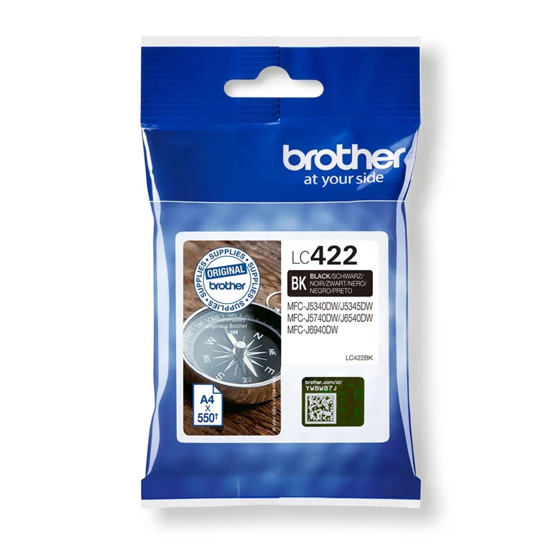ראש דיו שחור Brother LC422BK מקורי