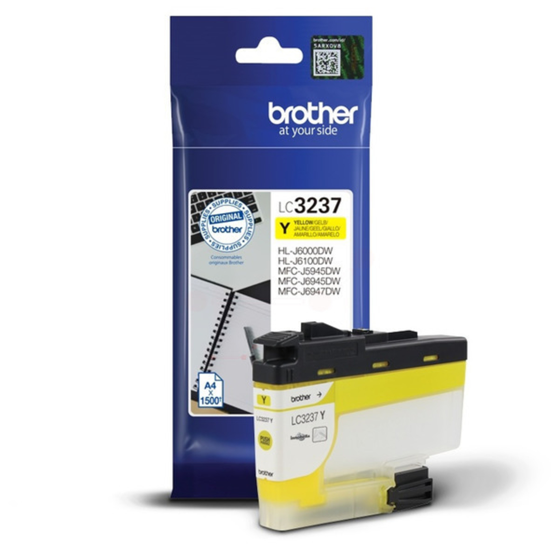‏ראש דיו צהוב Brother LC3237Y מקורי