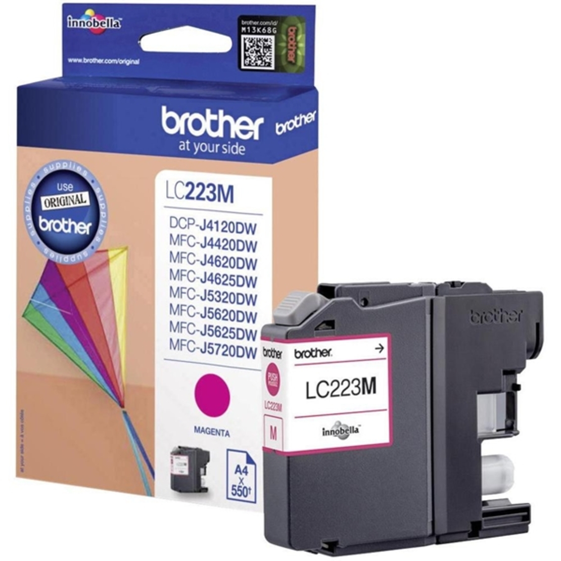 ‏ראש דיו מג'נטה/אדום‏ LC223M אדום Brother מקורי