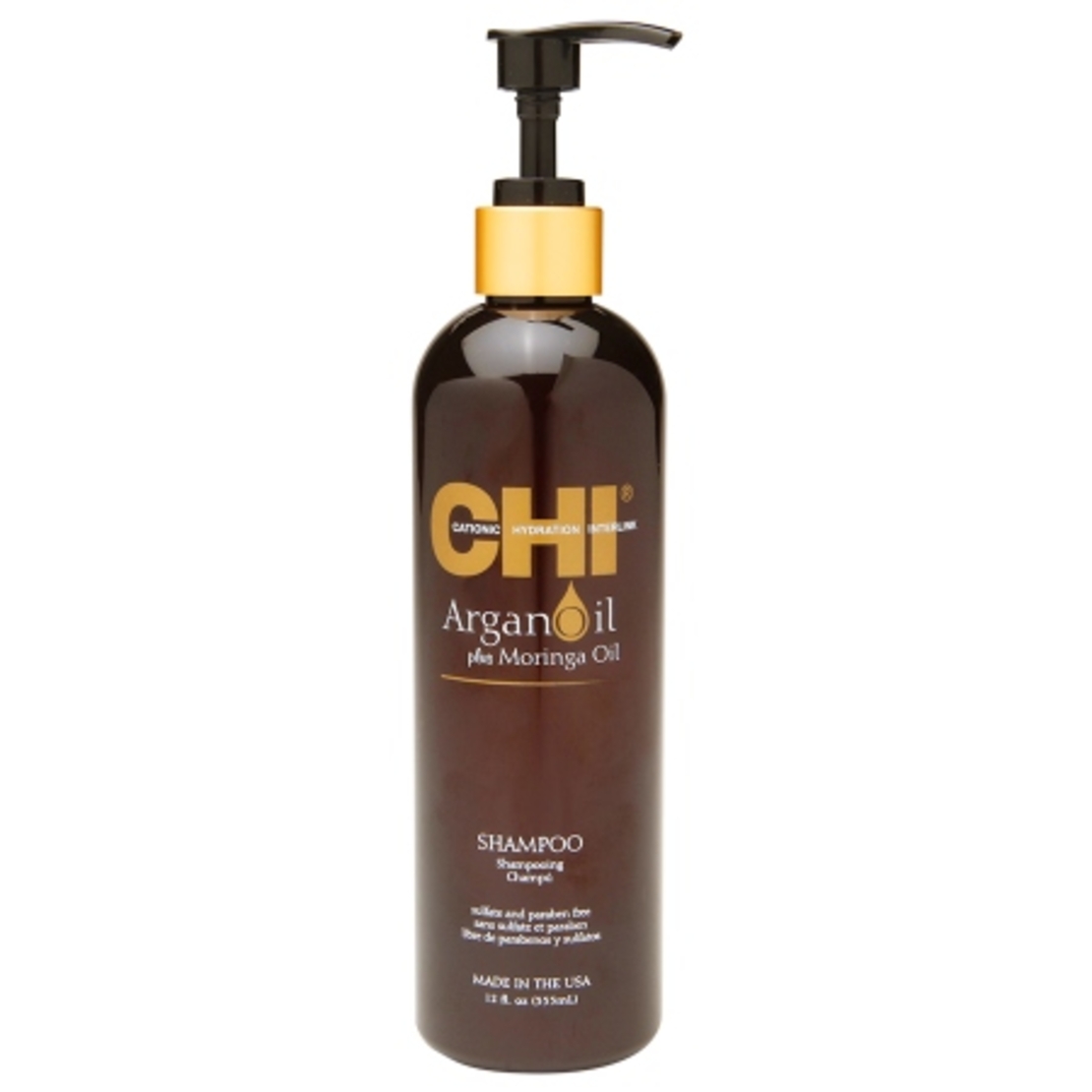 CHI Argan Oil Plus Moringa Oil Shampoo, 12 Fl Oz