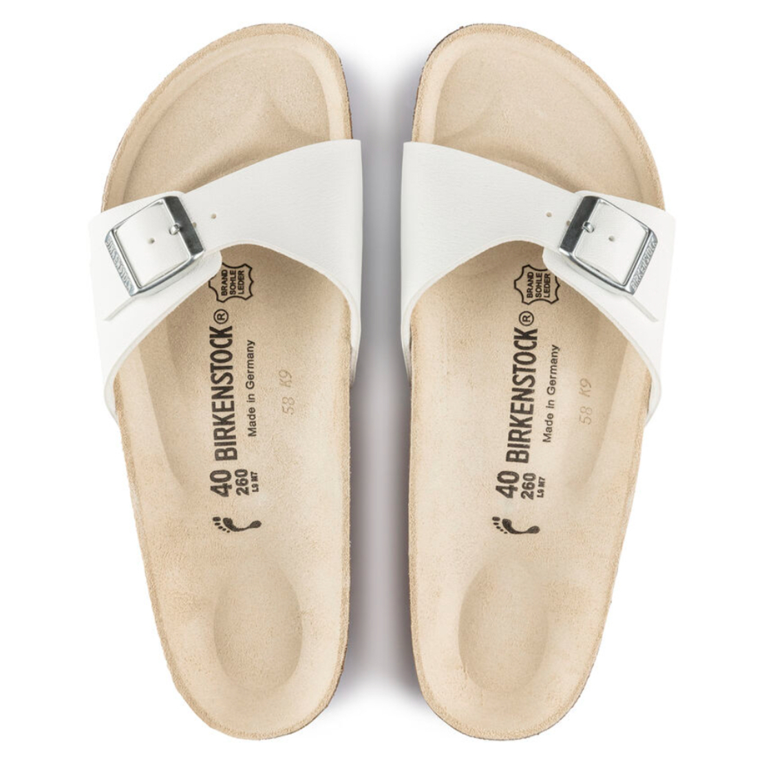 בירקנשטוק - כפכפי נשים Birkenstock Madrid צבע לבן