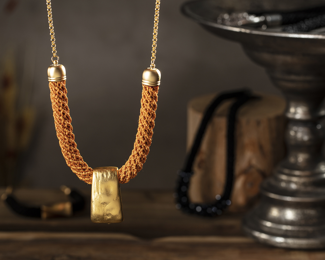 Orange and Gold Necklace | Shira