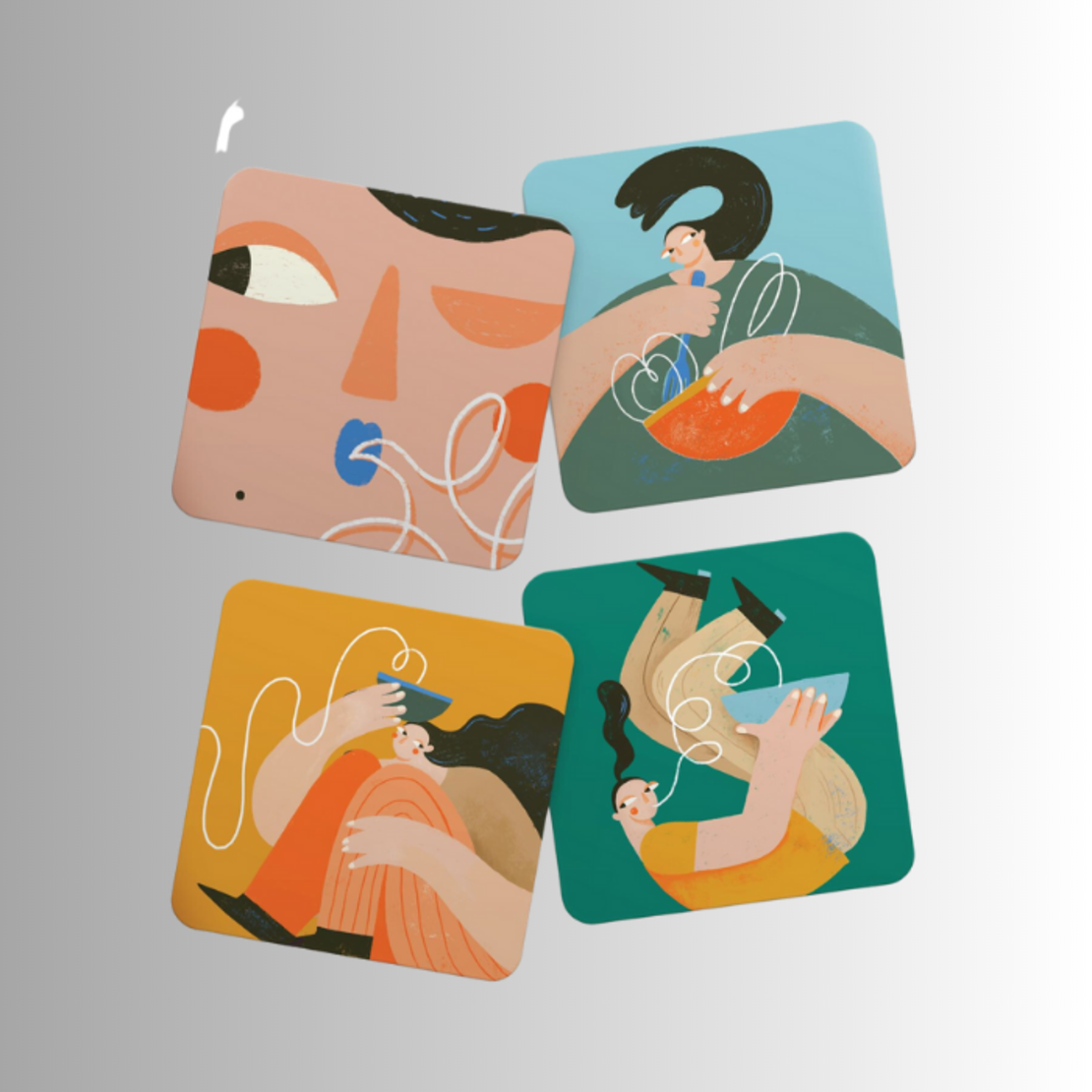 four coasters set