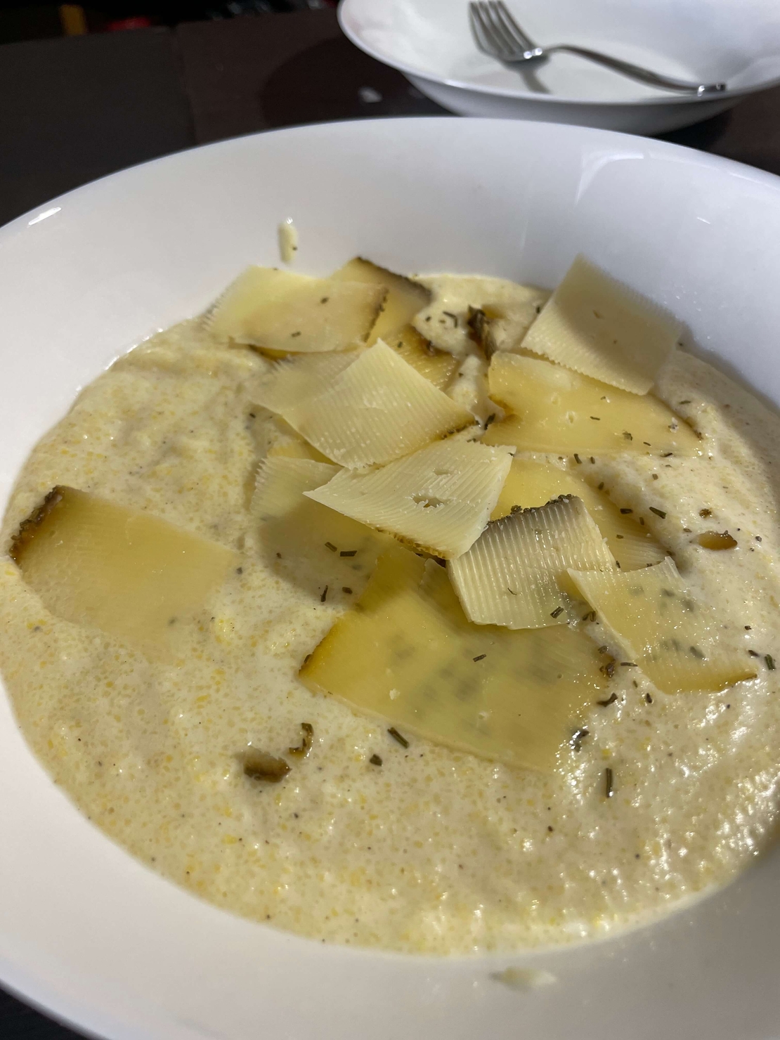 Polenta and Parmesan cream