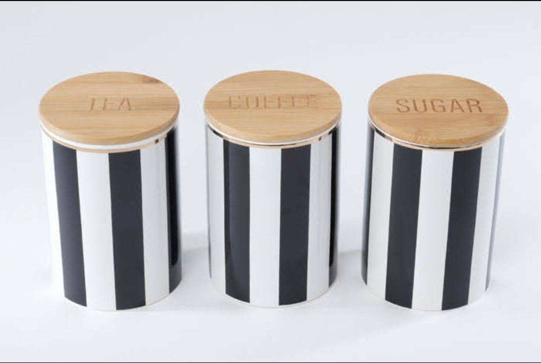 סט קפה תה סוכר פסים