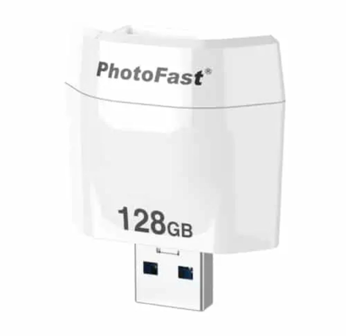 גיבוי קבצים נייד לאייפון בטעינה PhotoCube 128GB
