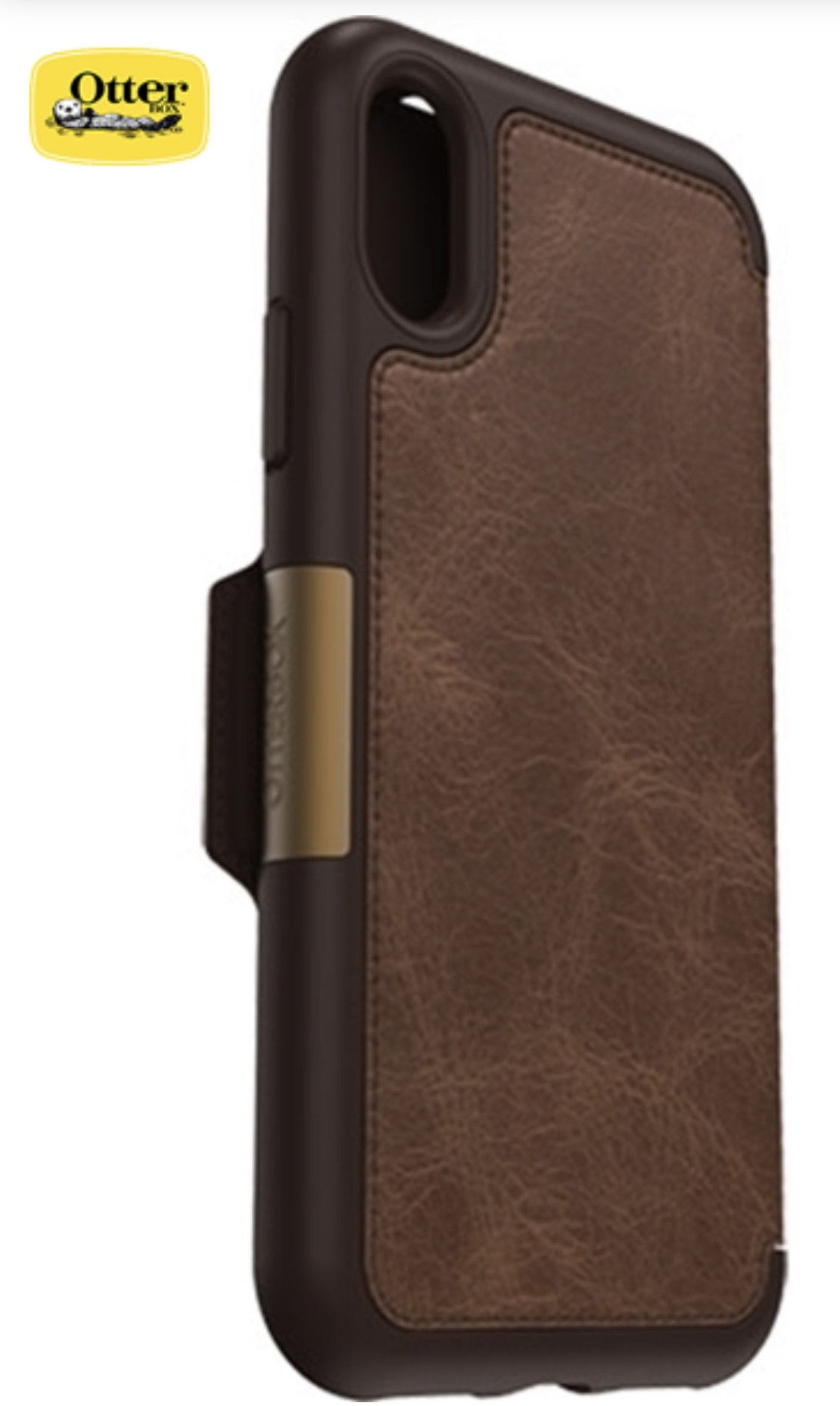 כיסוי ספר עור OTTERBOX STRADA חום ל IPHONE X