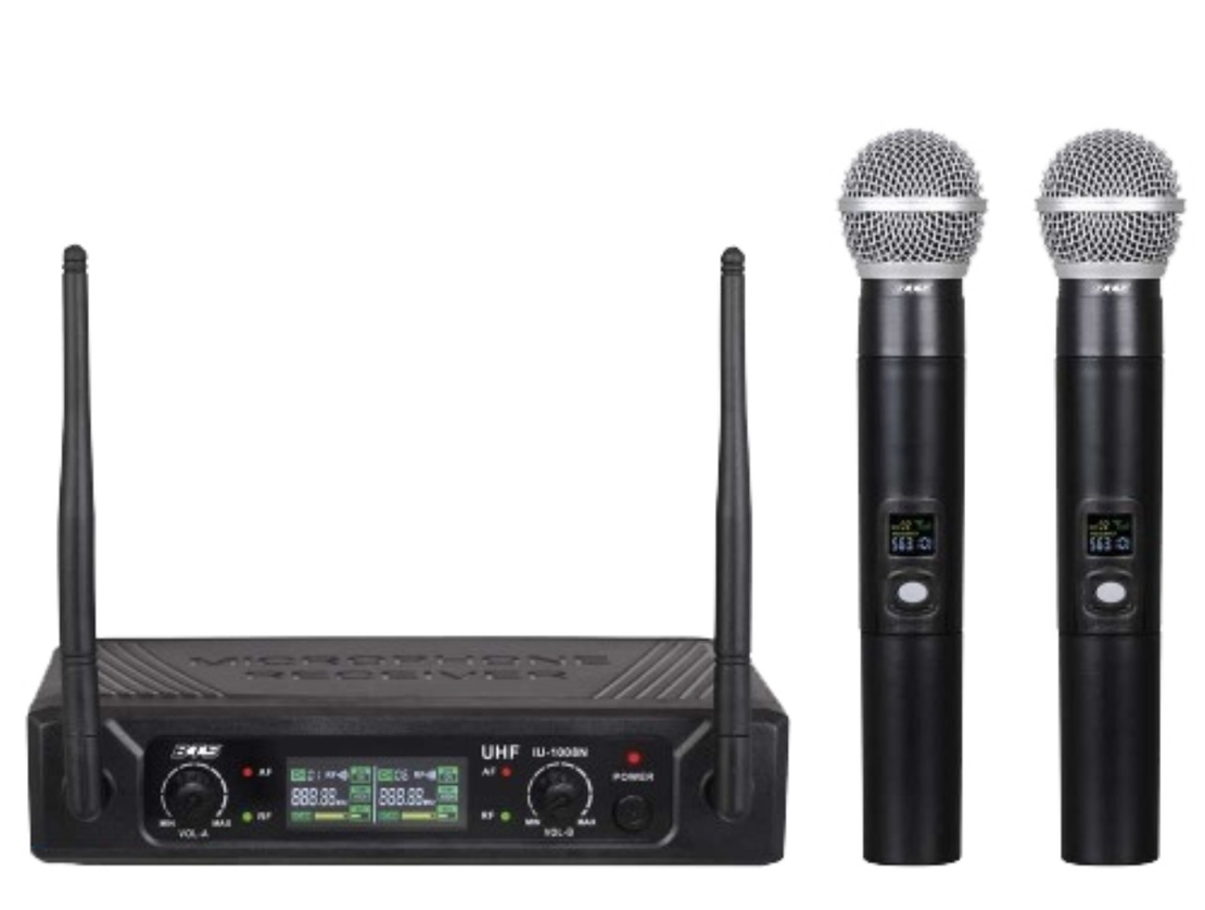 סט מיקרופונים אלחוטי בתדר BTS IU-1008N UHF