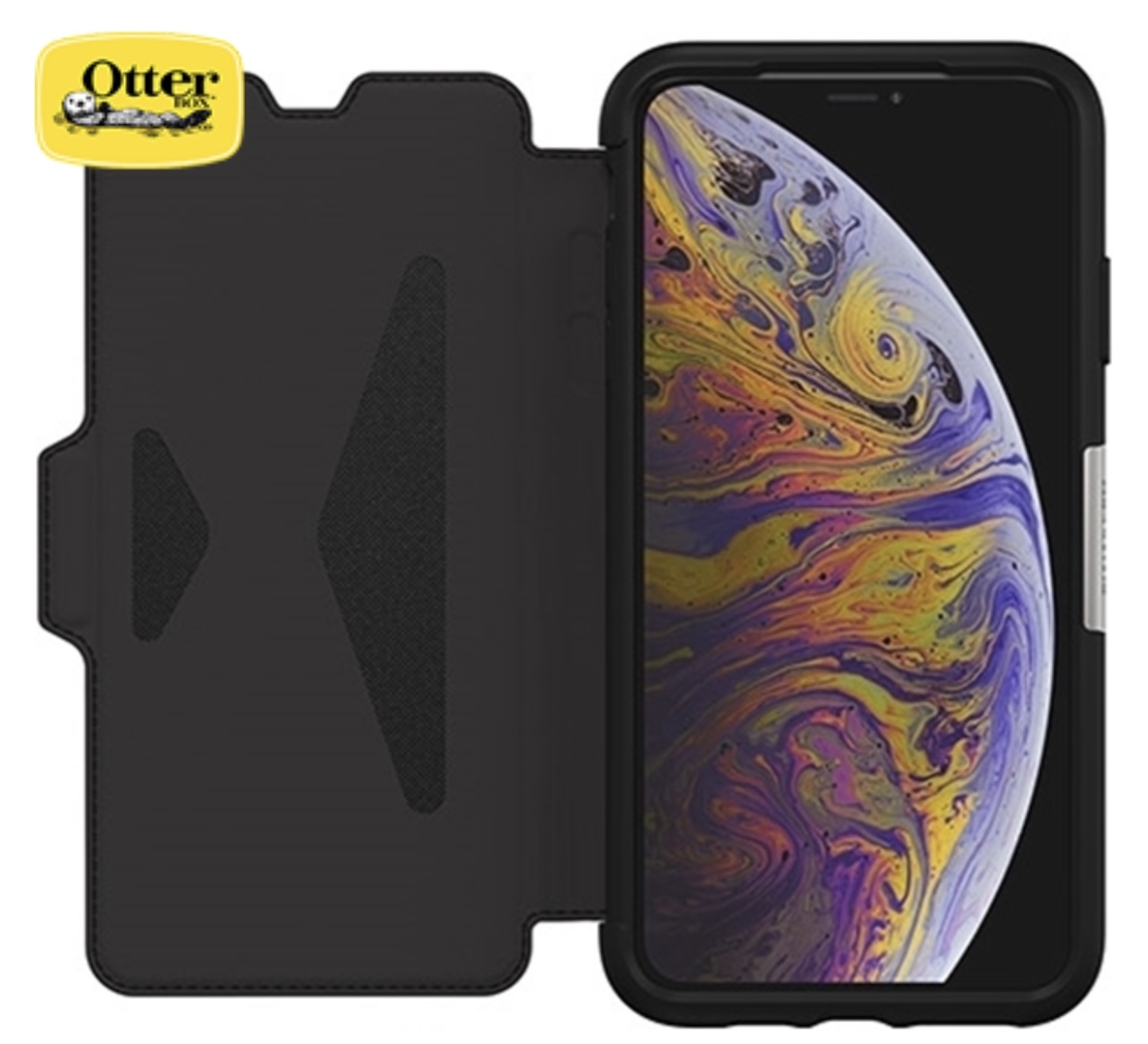 כיסוי OTTERBOX ל-IPHONE XS MAX דגם STRADA צבע: שחור