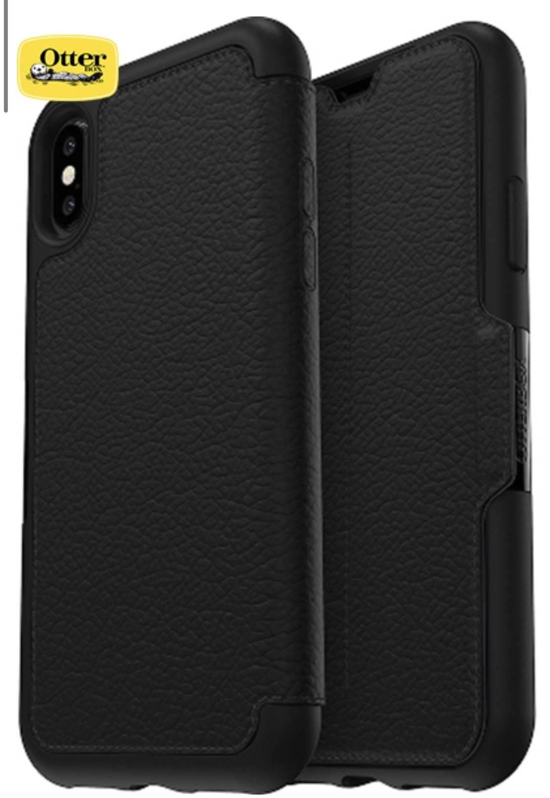 כיסוי ספר עור OTTERBOX STRADA צבע שחור ל IPHONE X