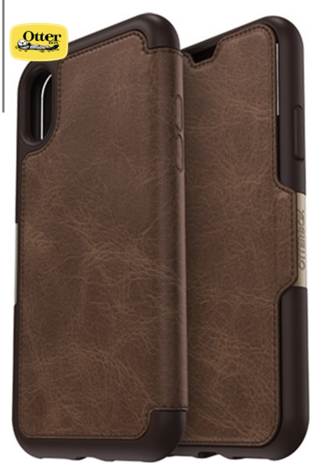 כיסוי ספר עור OTTERBOX STRADA חום ל IPHONE X
