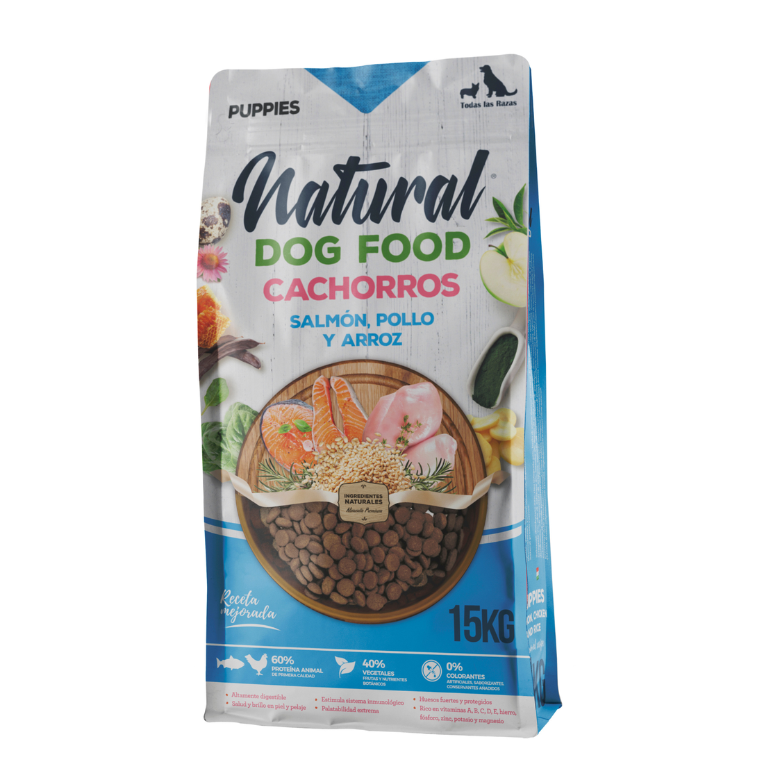 נטורל - מזון לגורי כלבים על בסיס סלמון 15 ק