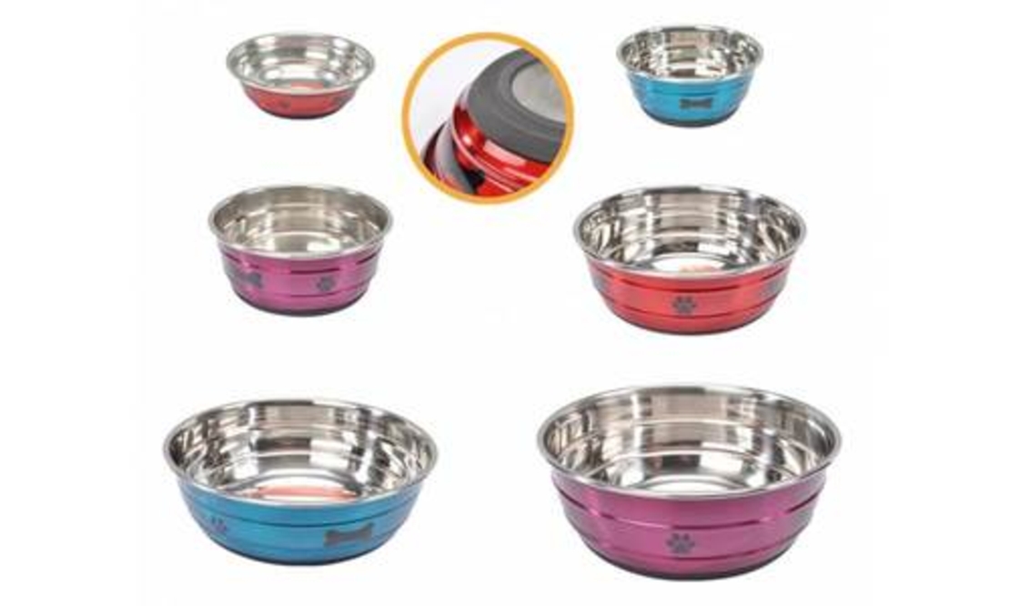 קערת נירוסטה עם הדפס צבעוני ותחתית מונעת החלקה- במגוון מידות