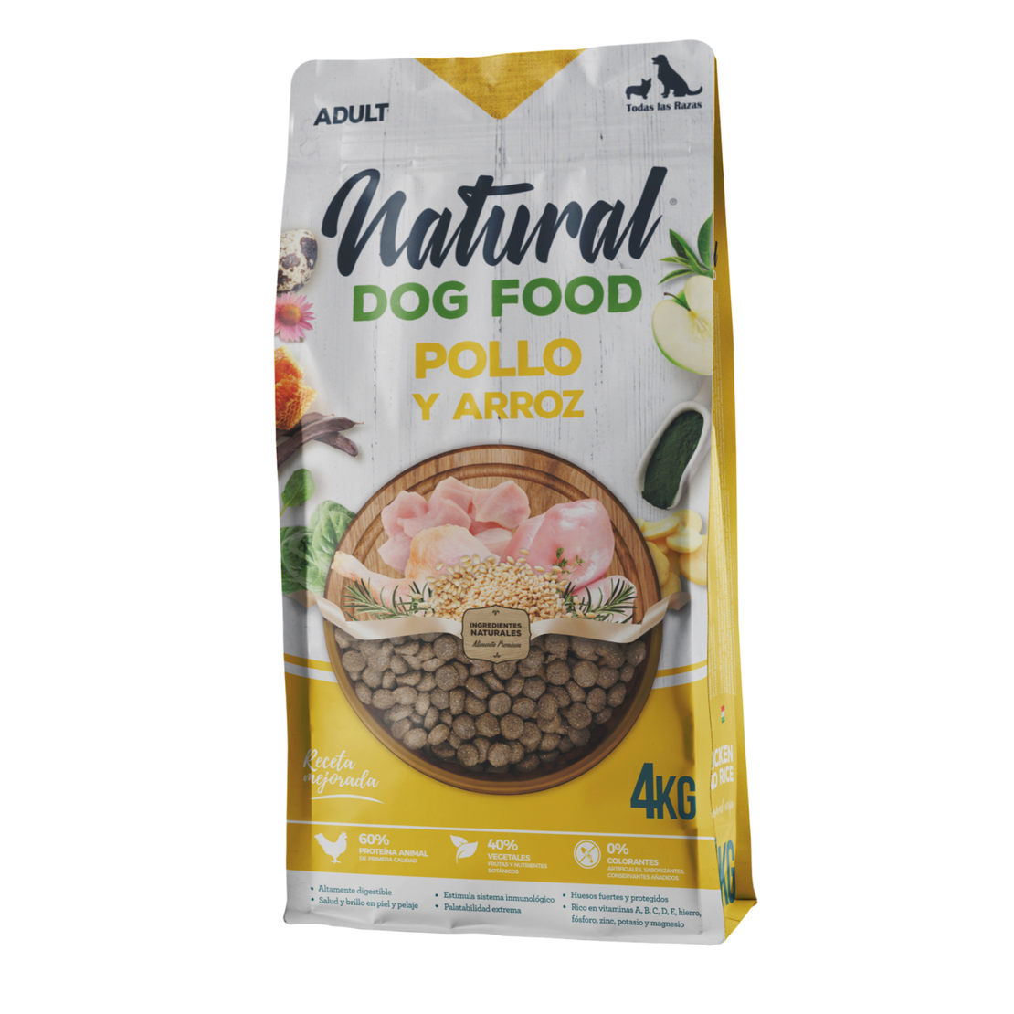 נטורל - מזון לכלבים על בסיס עוף והודו 4 ק
