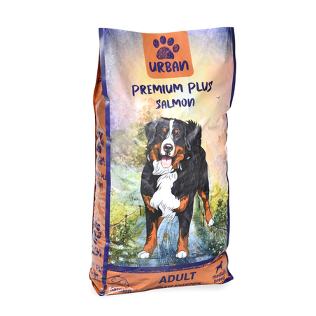 אורבן פרימיום פלוס עוף וסלמון לכלב בוגר - 15 ק
