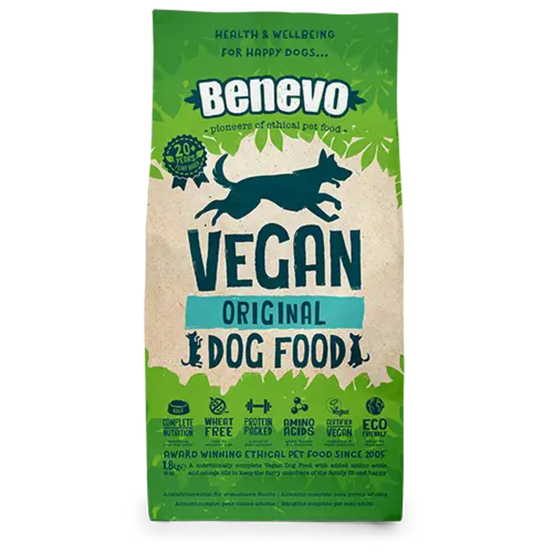 BENEVO מזון טבעוני לכלבים- בנבו לכלב באריזה גדולה של - 15 ק