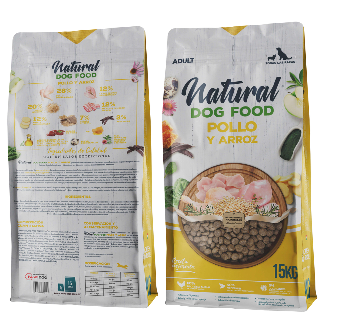 נטורל - מזון לכלבים על בסיס עוף והודו 15 ק