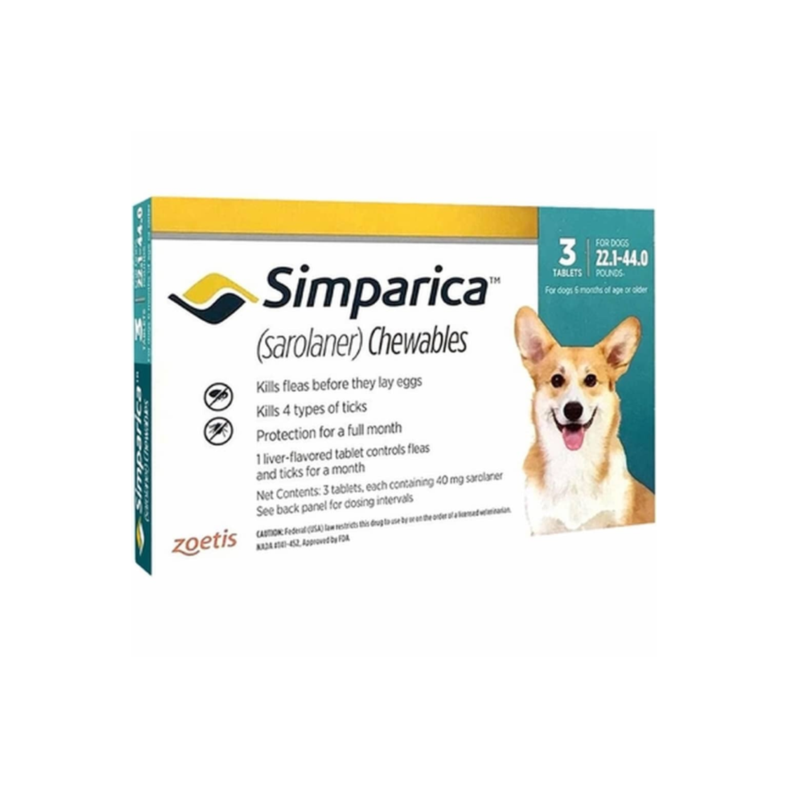 סימפריקה 40 מ”ג לכלבים במשקל 10-20 ק”ג