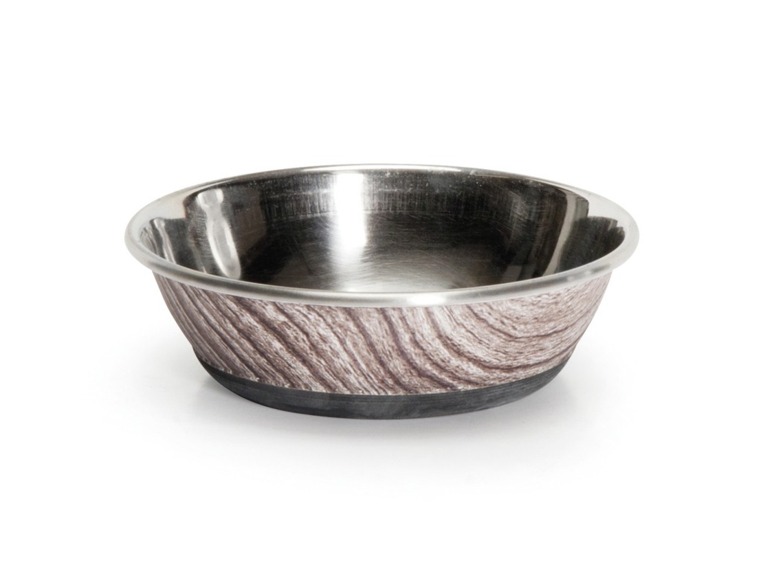 קערת נירוסטה - ציפוי דמוי עץ- מגוון מידות