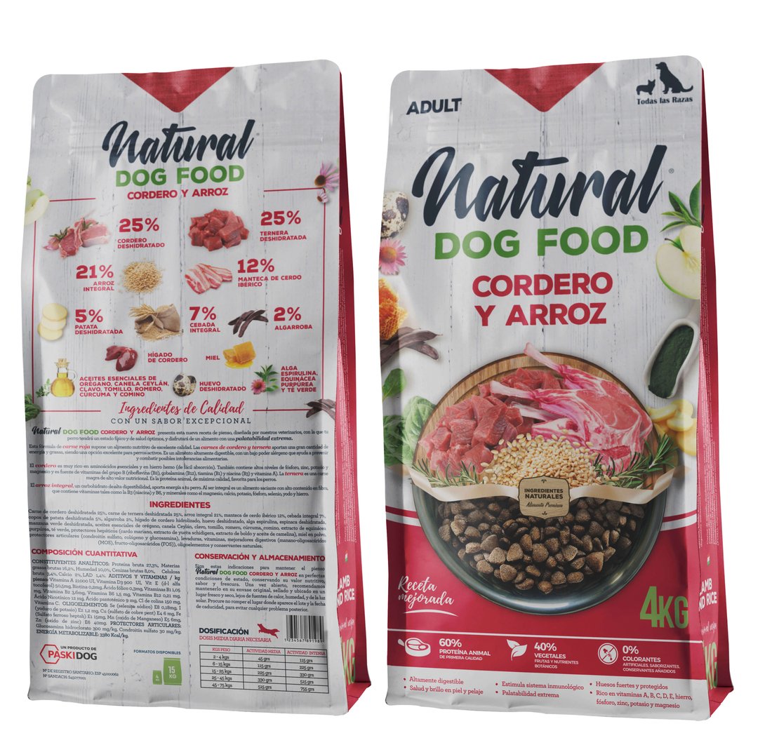 נטורל - מזון לכלבים על בסיס טלה ובקר 4 ק