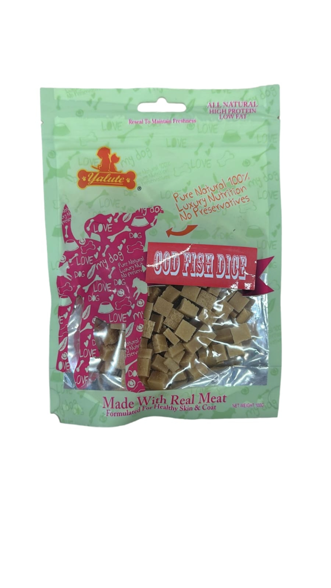 חטיף קוביות דג קוד - יאלוט - 100 גר' - YALUTA