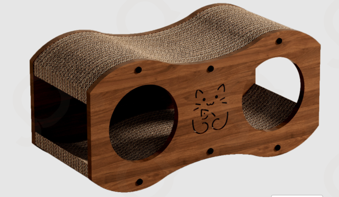 מגרדת עץ וקרטון עם מסתור- 53X23.8X27 ס