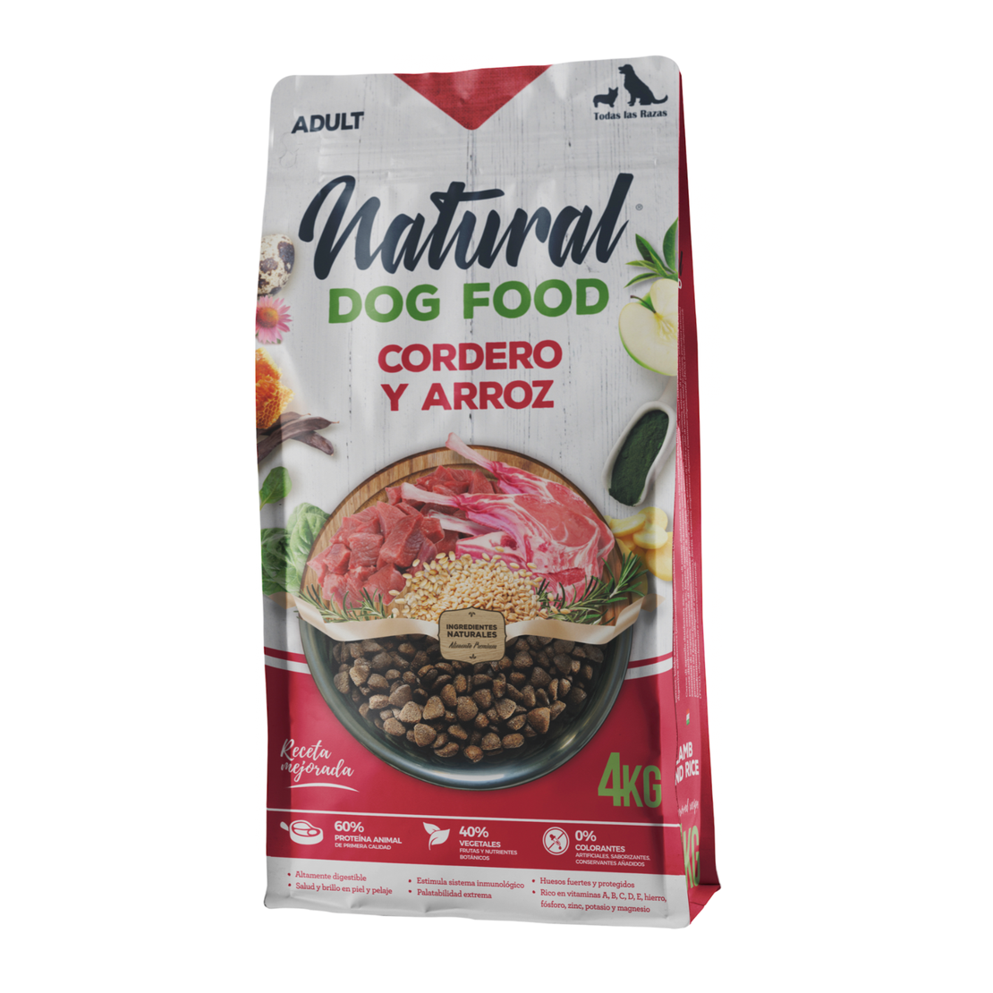 נטורל - מזון לכלבים על בסיס טלה ובקר 4 ק