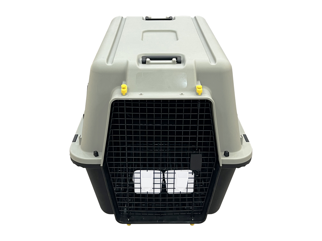 כלוב טיסה XGH מאושר ITA לטיסה כולל גלגלים, קערות ושטיחון- 122X89X89 ס